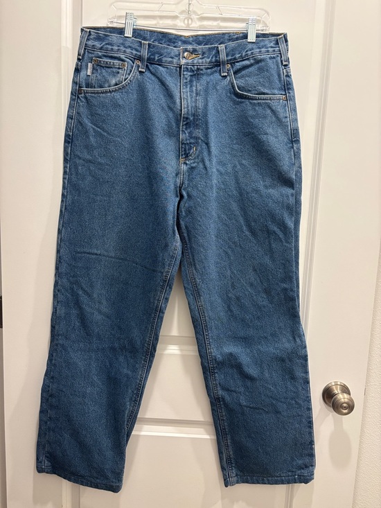 Carhartt Other - Carhartt Men's Straight Fit Denim Jeans in Blue Plaid Insulated 36X34